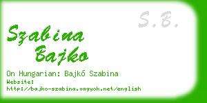 szabina bajko business card