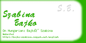 szabina bajko business card
